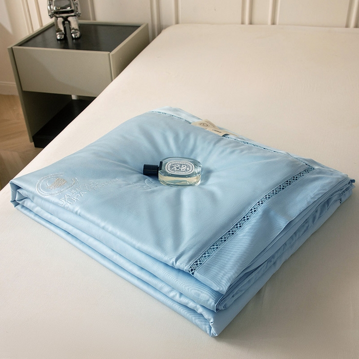 91家纺网 家纺一手货源 找家纺 被靠被 2024新款莫代尔蚕蛹蛋白夏被空调被-悠闲时光 悠闲时光-蓝