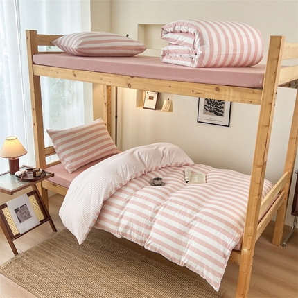 91家纺网 家纺一手货源 找家纺 （总）多品家纺 2024新款水洗棉皱皱纱双层纱学生三件套四件套