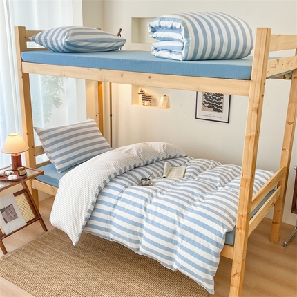 91家纺网 家纺一手货源 找家纺 （总）多品家纺 2024新款水洗棉皱皱纱双层纱学生三件套四件套