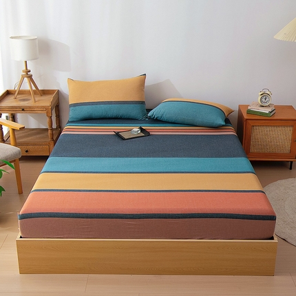 91家纺网 家纺一手货源 找家纺 鑫棉坊 2024新款全棉色织水洗棉床笠 斯诺克