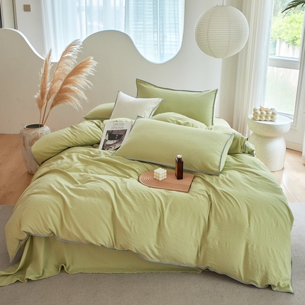 91家纺网 家纺一手货源 找家纺 （总）库里梦家纺 2024网红直播爆款新款小包边工艺A类水洗棉四件套