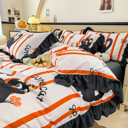 91家纺网 家纺一手货源 找家纺 （总）卡斯诺 2025新款水洗棉花边款四件套（文件下载包包含买家秀）