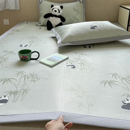 91家纺网 家纺一手货源 找家纺 （总）柚子YOUTH 2024新款中国风高端养生900D竹子熊猫冰丝凉席