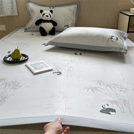 91家纺网 家纺一手货源 找家纺 （总）柚子YOUTH 2024新款中国风高端养生900D竹子熊猫冰丝凉席