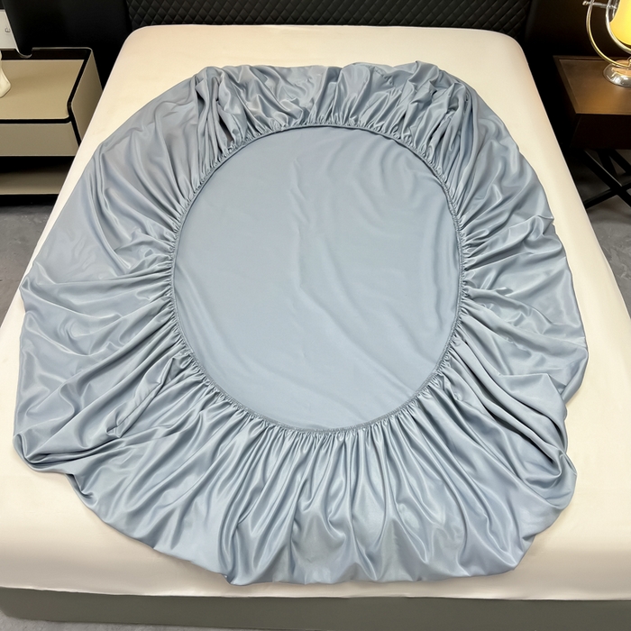 91家纺网 家纺一手货源 找家纺 笠裙家纺 2024新款水洗真丝刺绣床笠系列  绅士蓝