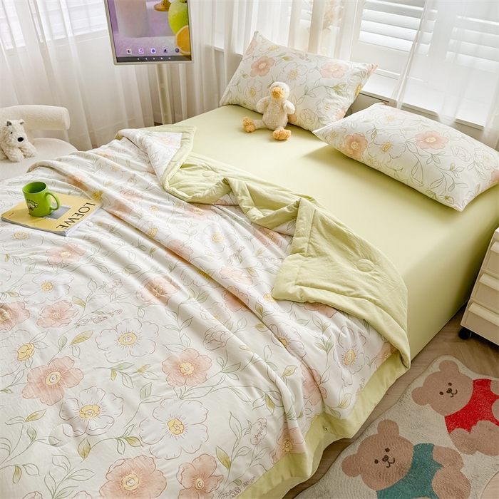 91家纺网 家纺一手货源 找家纺 美梦里 2024新款A类水洗棉棉花夏被 花季