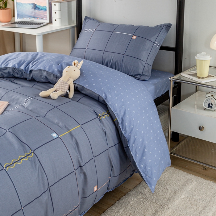 91家纺网 家纺一手货源 找家纺 锦润家纺 2024新款13372床笠床垫套全棉印花三件套朵拉