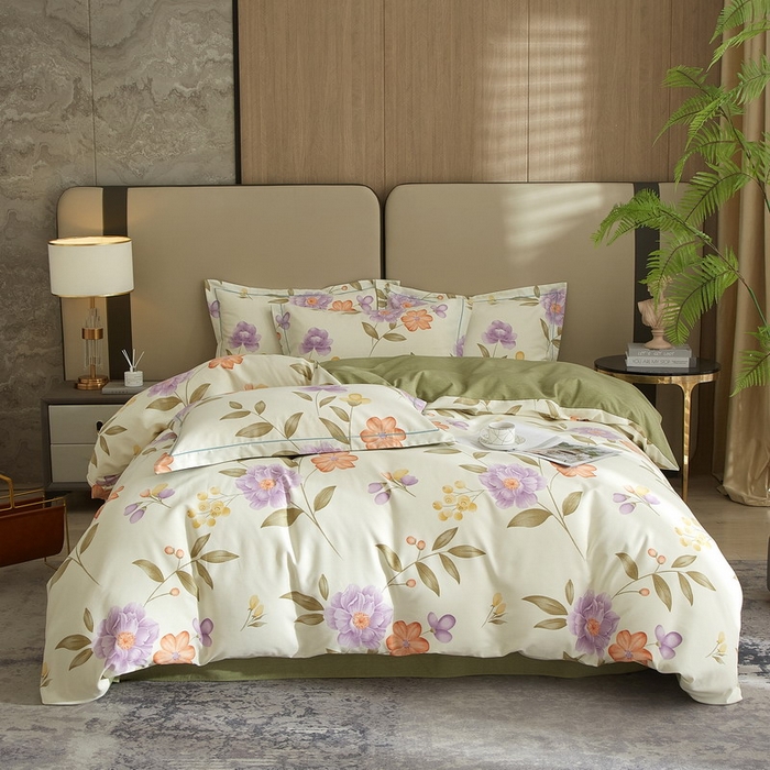 91家纺网 家纺一手货源 找家纺 金纱玉纺家纺 2024新款加厚AB版四件套秋天童话-黄