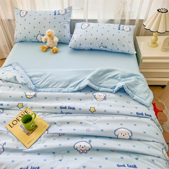 91家纺网 家纺一手货源 找家纺 美梦里 2024新款A类水洗棉棉花夏被 好运狗