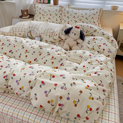 91家纺网 家纺一手货源 找家纺 （总）乐童 2024新款直播爆款13070纯棉印花吊边款一字绣四件套第八波