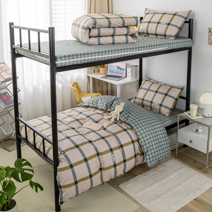 91家纺网 家纺一手货源 找家纺 锦润家纺 2024新款13372床笠床垫套全棉印花三件套星辰-咖