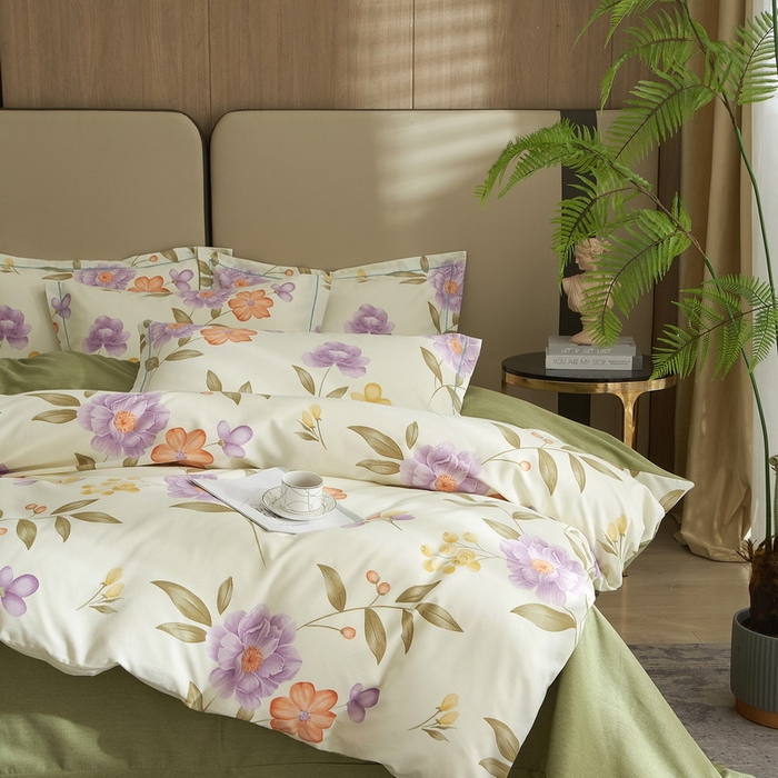 91家纺网 家纺一手货源 找家纺 金纱玉纺家纺 2024新款加厚AB版四件套秋天童话-黄