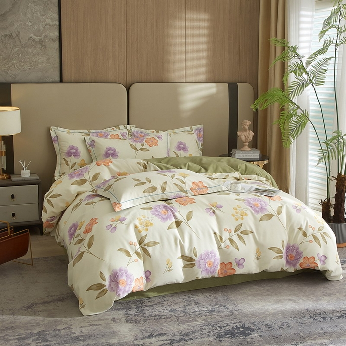 91家纺网 家纺一手货源 找家纺 金纱玉纺家纺 2024新款加厚AB版四件套秋天童话-黄