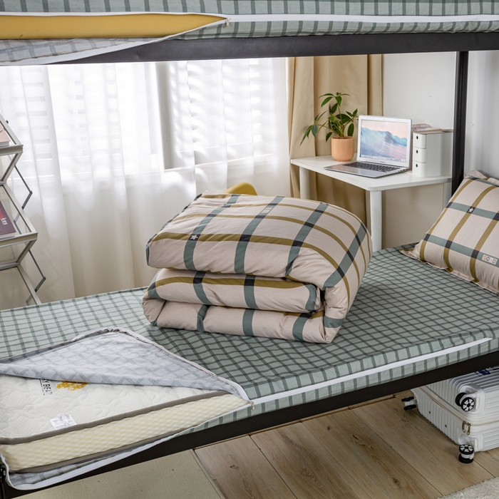 91家纺网 家纺一手货源 找家纺 锦润家纺 2024新款13372床笠床垫套全棉印花三件套星辰-咖