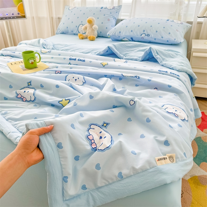 91家纺网 家纺一手货源 找家纺 美梦里 2024新款A类水洗棉棉花夏被 好运狗