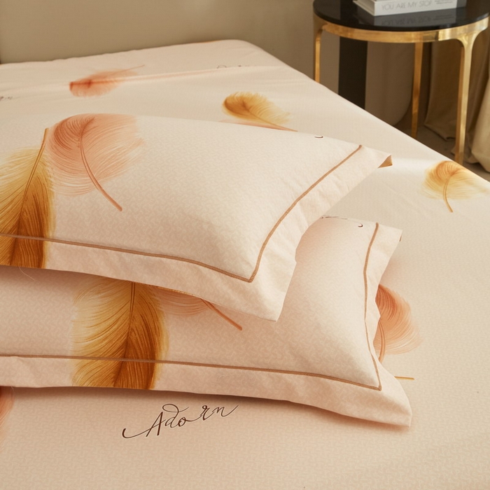 91家纺网 家纺一手货源 找家纺 金纱玉纺家纺 2024新款加厚AB版四件套美吉多-桔