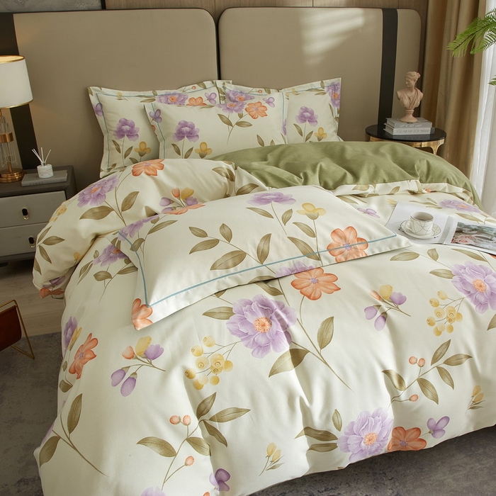 91家纺网 家纺一手货源 找家纺 金纱玉纺家纺 2024新款加厚AB版四件套秋天童话-黄