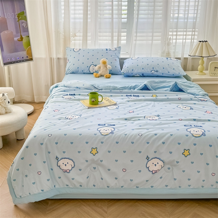 91家纺网 家纺一手货源 找家纺 美梦里 2024新款A类水洗棉棉花夏被 好运狗