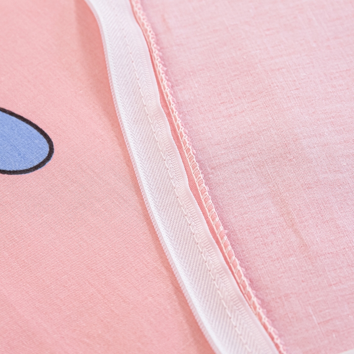 91家纺网 家纺一手货源 找家纺 锦润家纺 2024新款13372床笠床垫套全棉印花三件套怦然心动-粉