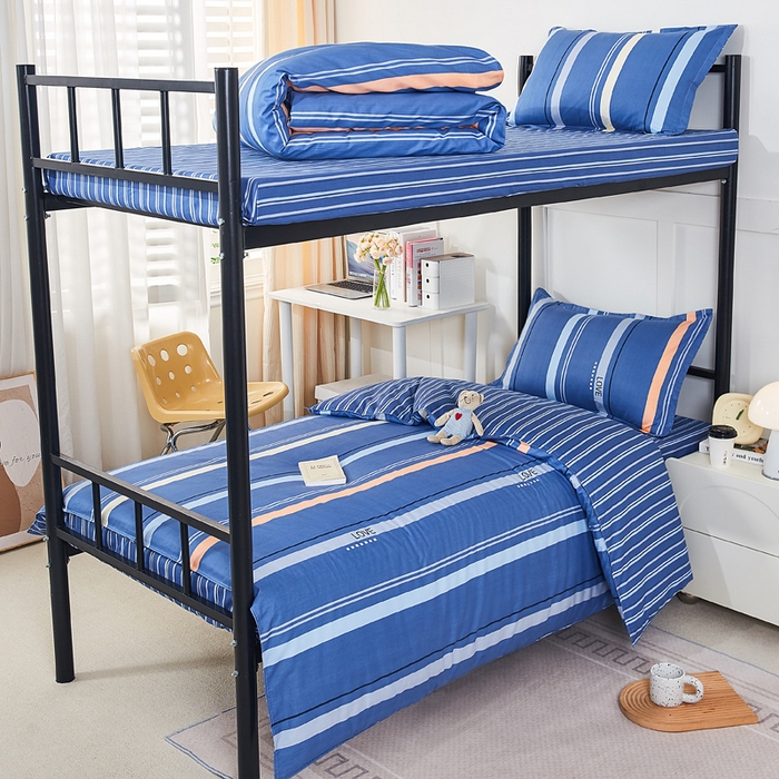 91家纺网 家纺一手货源 找家纺 锦润家纺 2024新款13372床笠床垫套全棉印花三件套莫克-蓝