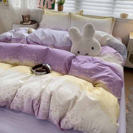 91家纺网 家纺一手货源 找家纺 （总）乐童 2024新款直播爆款13070纯棉印花吊边款一字绣四件套第八波