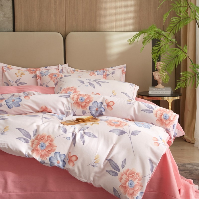 91家纺网 家纺一手货源 找家纺 金纱玉纺家纺 2024新款加厚AB版四件套秋天童话-粉