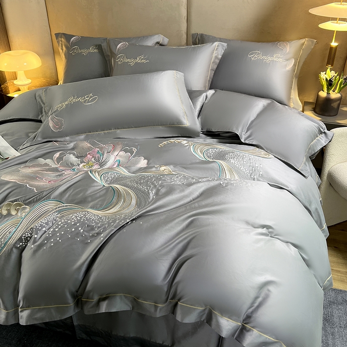 91家纺网 家纺一手货源 找家纺 （总）2025新款140支澳棉纯棉刺绣绣花四件套-简爱