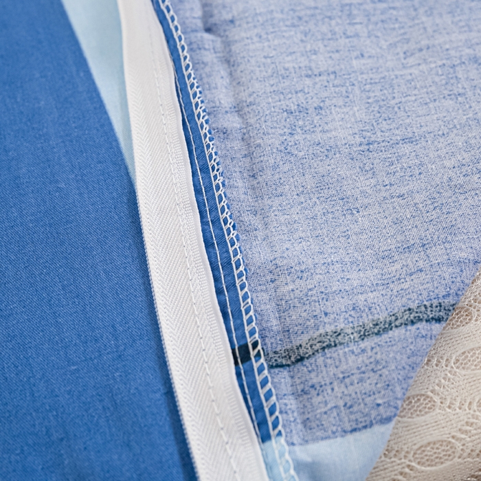 91家纺网 家纺一手货源 找家纺 锦润家纺 2024新款13372床笠床垫套全棉印花三件套莫克-蓝