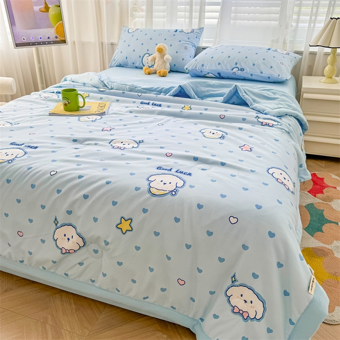 91家纺网 家纺一手货源 找家纺 美梦里 2024新款A类水洗棉棉花夏被 好运狗