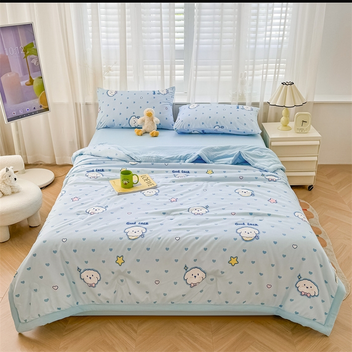 91家纺网 家纺一手货源 找家纺 美梦里 2024新款A类水洗棉棉花夏被 好运狗