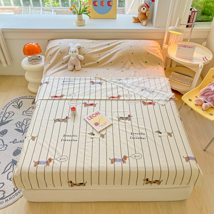 91家纺网 家纺一手货源 找家纺 柒星睡袋 2024新款全棉印花隔脏睡袋旅行睡袋 巧克力腊肠