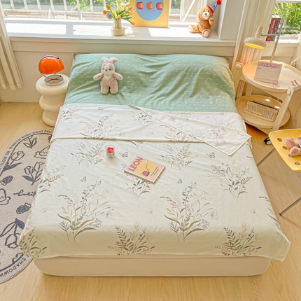 91家纺网 家纺一手货源 找家纺 柒星睡袋 2024新款全棉印花隔脏睡袋旅行睡袋 仙草