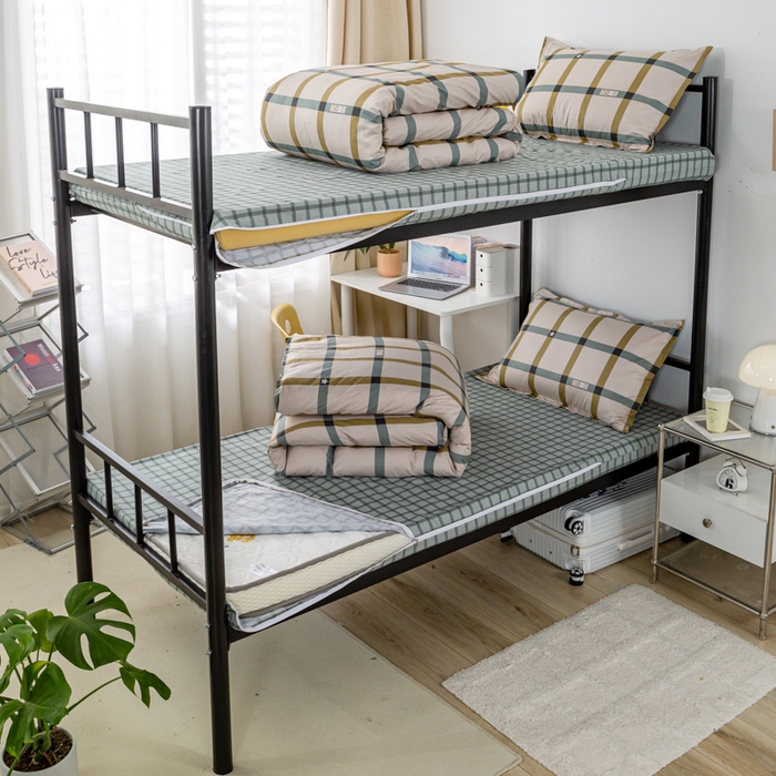 91家纺网 家纺一手货源 找家纺 锦润家纺 2024新款13372床笠床垫套全棉印花三件套星辰-咖