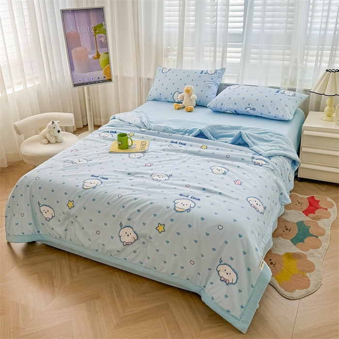 91家纺网 家纺一手货源 找家纺 美梦里 2024新款A类水洗棉棉花夏被 好运狗