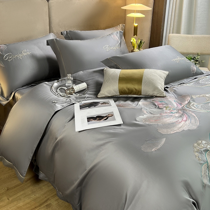 91家纺网 家纺一手货源 找家纺 （总）2025新款140支澳棉纯棉刺绣绣花四件套-简爱