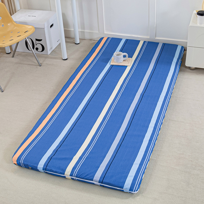 91家纺网 家纺一手货源 找家纺 锦润家纺 2024新款13372床笠床垫套全棉印花三件套莫克-蓝