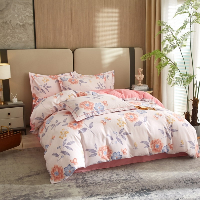 91家纺网 家纺一手货源 找家纺 金纱玉纺家纺 2024新款加厚AB版四件套秋天童话-粉