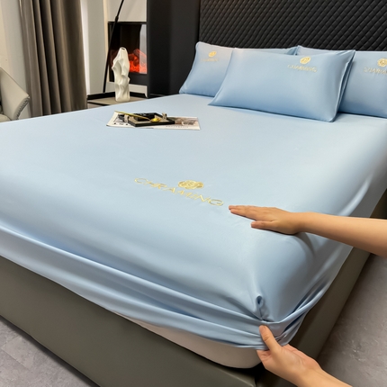 91家纺网 家纺一手货源 找家纺 （总）笠裙家纺 2024新款水洗真丝刺绣床笠系列