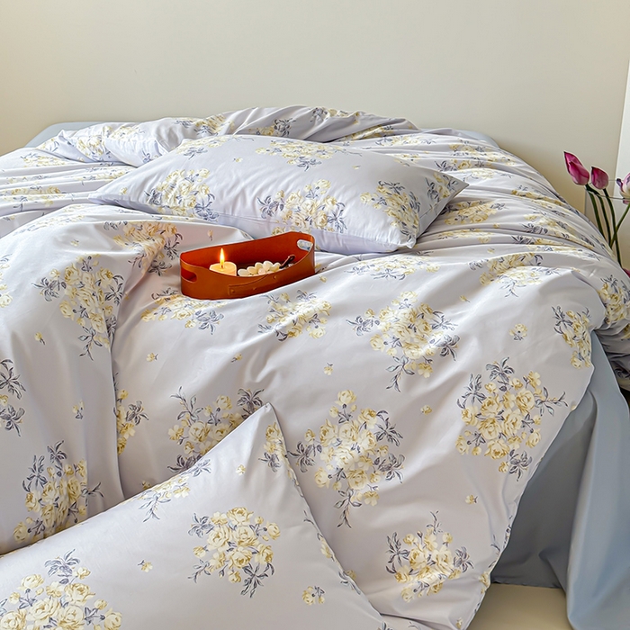 91家纺网 家纺一手货源 找家纺 2024新款全棉13370花卉款系列四件套 山椿
