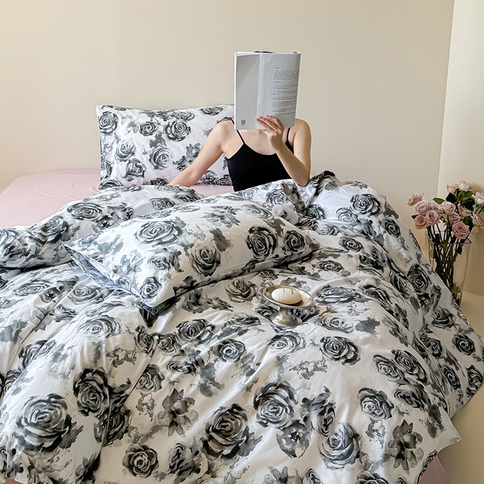 91家纺网 家纺一手货源 找家纺 2024新款全棉13370花卉款系列四件套 花期