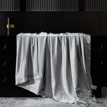 91家纺网 家纺一手货源 找家纺 匠心 2024新款提花可水洗蚕丝夏被 灰色