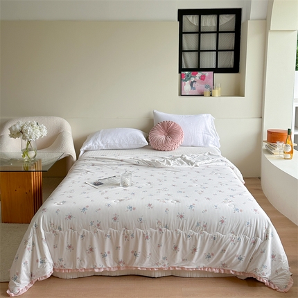 91家纺网 家纺一手货源 找家纺 柚子YOUTH 2024新款凉感冰皮印花夏被 花语