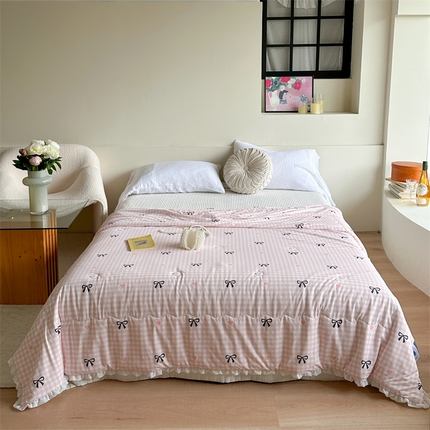 91家纺网 家纺一手货源 找家纺 柚子YOUTH 2024新款凉感冰皮印花夏被 少女心
