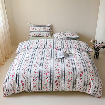91家纺网 家纺一手货源 找家纺 2024新款全棉13370花卉款系列四件套 悦夏