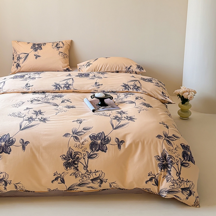 91家纺网 家纺一手货源 找家纺 2024新款全棉13370花卉款系列四件套 春屿