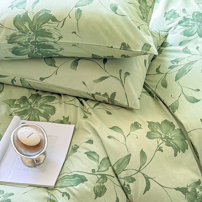 91家纺网 家纺一手货源 找家纺 2024新款全棉13370花卉款系列四件套 觅棠