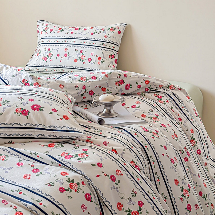 91家纺网 家纺一手货源 找家纺 2024新款全棉13370花卉款系列四件套 悦夏