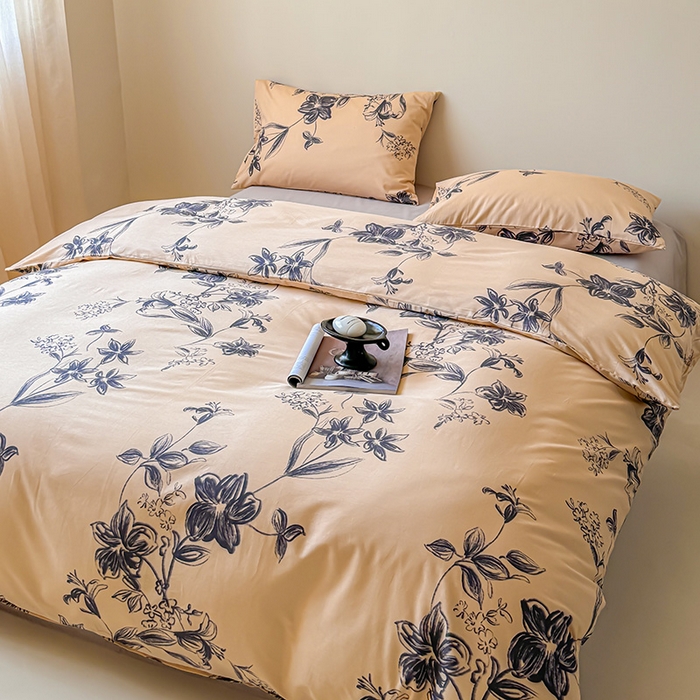 91家纺网 家纺一手货源 找家纺 2024新款全棉13370花卉款系列四件套 春屿