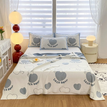 91家纺网 家纺一手货源 找家纺 典冠 2024新款A类凉感亲肤毯夏被 爱心熊