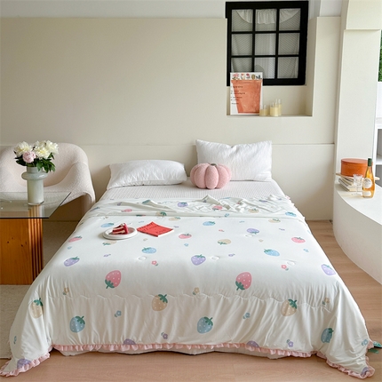 91家纺网 家纺一手货源 找家纺 （总）柚子YOUTH 2024新款凉感冰皮印花夏被